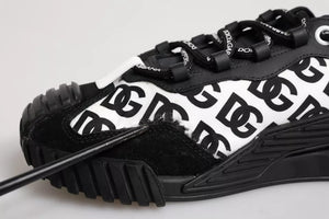Schwarz Logo Nylon Low Top NS1 Turnschuhe Schuhe