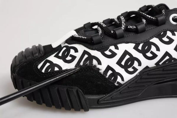 Schwarz Logo Nylon Low Top NS1 Turnschuhe Schuhe