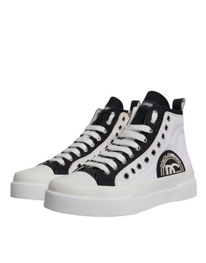 Weiß Schwarz Baumwolle High Top Turnschuhe Schuhe