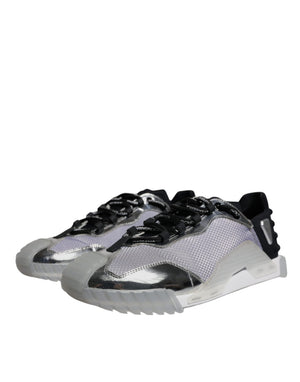Silber Schwarz Nylon NS1 Low Top Turnschuhe Schuhe