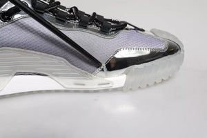 Silber Schwarz Nylon NS1 Low Top Turnschuhe Schuhe