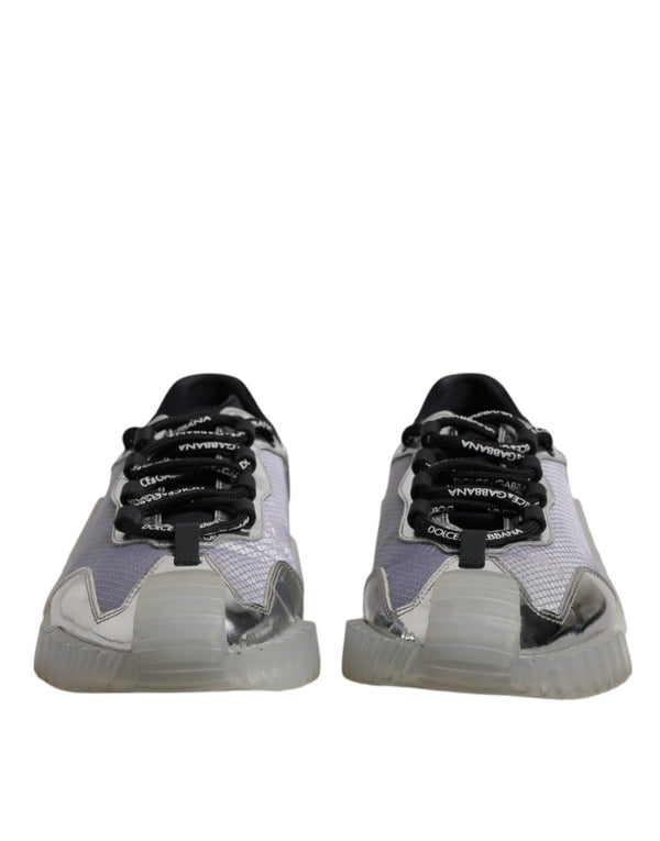Silber Schwarz Nylon NS1 Low Top Turnschuhe Schuhe