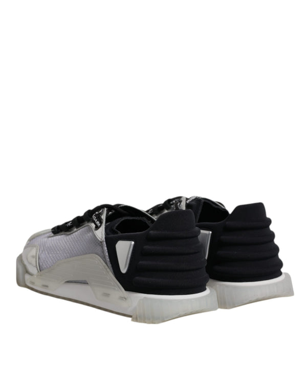 Silber Schwarz Nylon NS1 Low Top Turnschuhe Schuhe