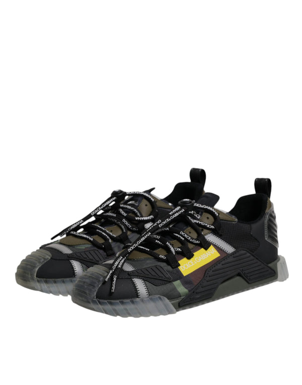 Schwarz Grün Camo NS1 Low Top Turnschuhe Schuhe