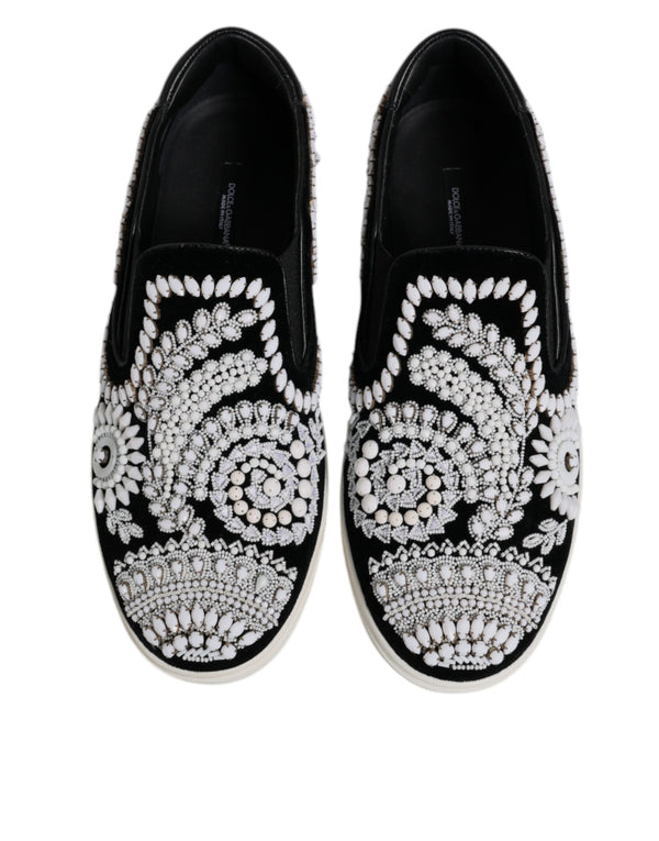 Schwarz verschönert London Männer Slip On Schuhe