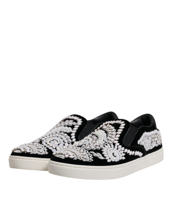 Schwarz verschönert London Männer Slip On Schuhe