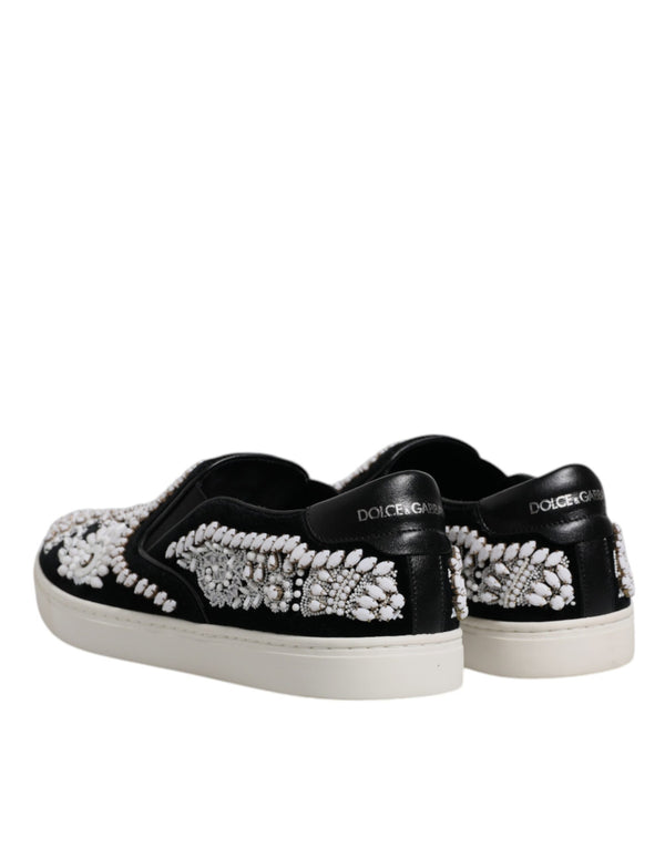 Schwarz verschönert London Männer Slip On Schuhe