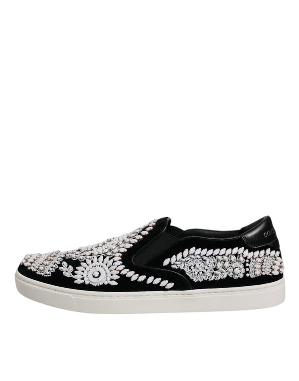 Schwarz verschönert London Männer Slip On Schuhe