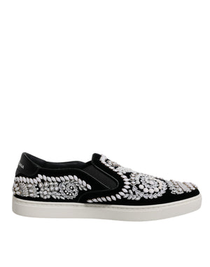 Schwarz verschönert London Männer Slip On Schuhe