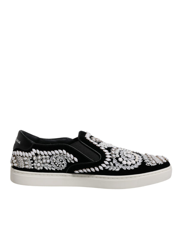 Schwarz verschönert London Männer Slip On Schuhe