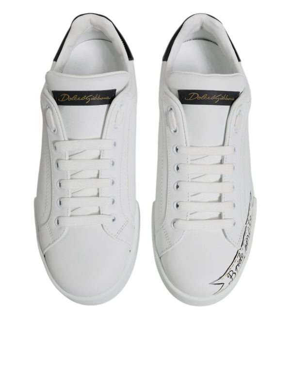 Weiße Leder Low Top Lace Up Sneakers Schuhe