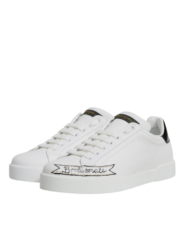 Weiße Leder Low Top Lace Up Sneakers Schuhe