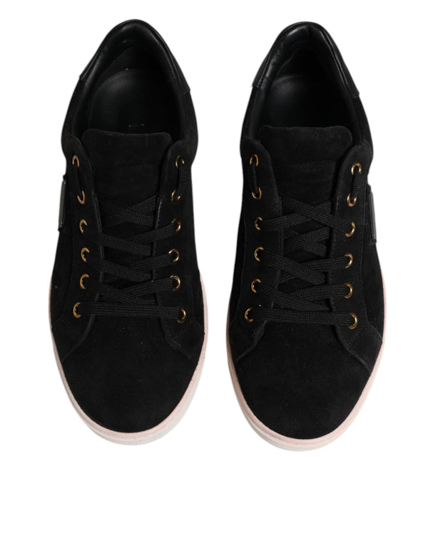 Schwarz Logo Wildleder Leder Männer Turnschuhe Schuhe