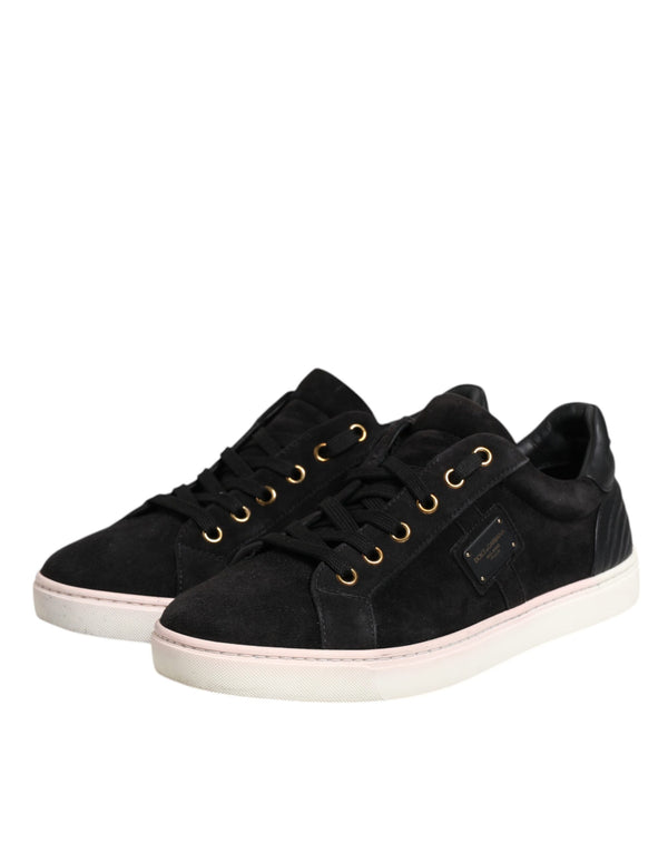 Schwarz Logo Wildleder Leder Männer Turnschuhe Schuhe