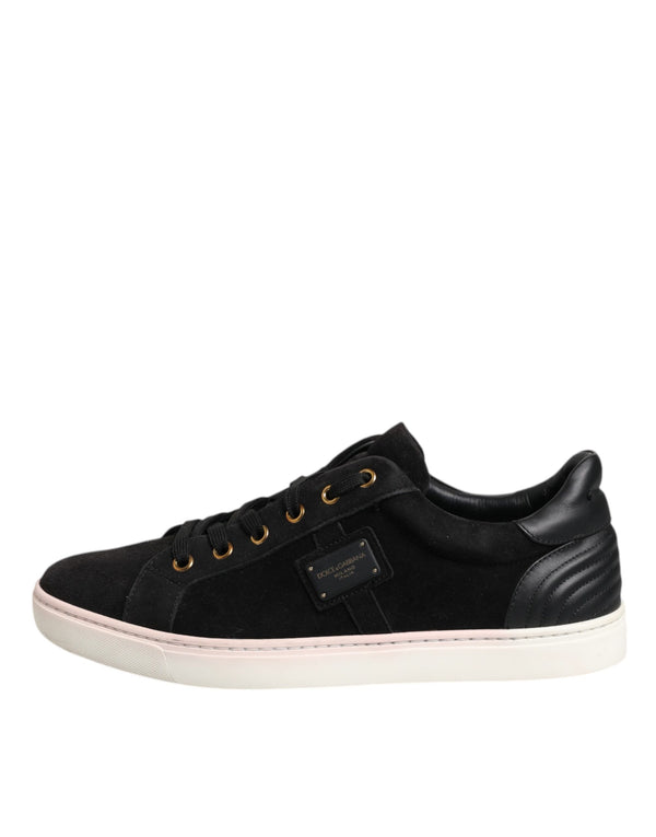 Schwarz Logo Wildleder Leder Männer Turnschuhe Schuhe