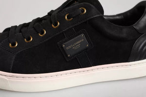 Schwarz Logo Wildleder Leder Männer Turnschuhe Schuhe
