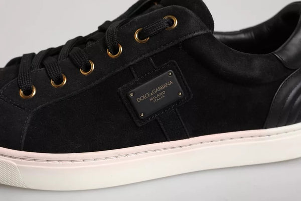 Schwarz Logo Wildleder Leder Männer Turnschuhe Schuhe