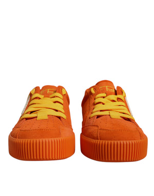 Orange Miami Leder Low Top Turnschuhe Schuhe