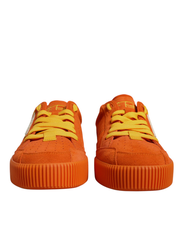 Orange Miami Leder Low Top Turnschuhe Schuhe