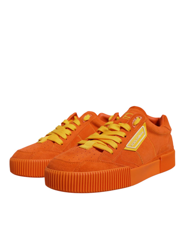 Orange Miami Leder Low Top Turnschuhe Schuhe