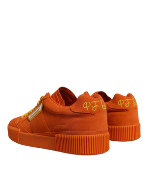 Orange Miami Leder Low Top Turnschuhe Schuhe