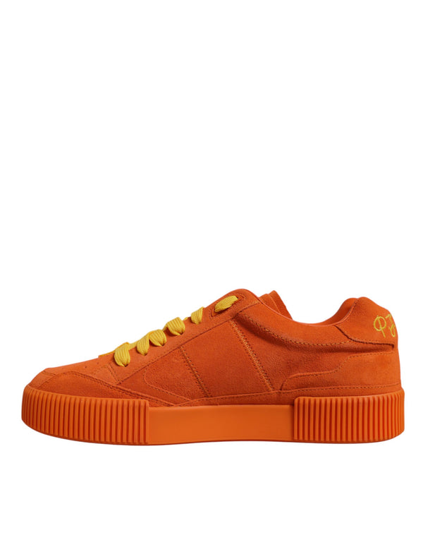 Orange Miami Leder Low Top Turnschuhe Schuhe