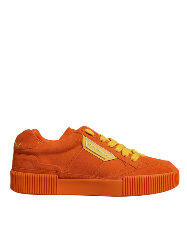 Orange Miami Leder Low Top Turnschuhe Schuhe