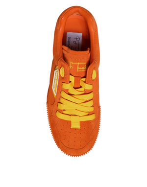 Orange Miami Leder Low Top Turnschuhe Schuhe