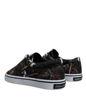 Schwarz Tropical Print Low Top Sneakers Schuhe