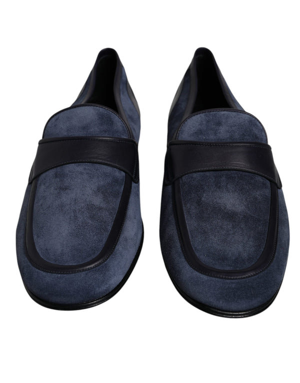 Blau Wildleder Schuhe Loafer Mokassin Schuhe