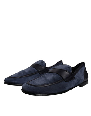 Blau Wildleder Schuhe Loafer Mokassin Schuhe