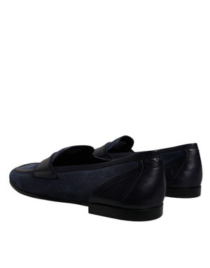 Blau Wildleder Schuhe Loafer Mokassin Schuhe