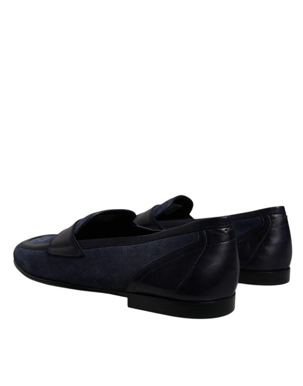 Blau Wildleder Schuhe Loafer Mokassin Schuhe