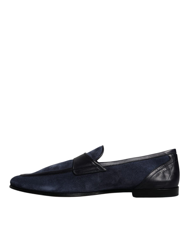 Blau Wildleder Schuhe Loafer Mokassin Schuhe