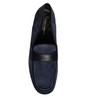 Blau Wildleder Schuhe Loafer Mokassin Schuhe