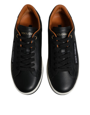 Schwarz Leder Low Top Männer Turnschuhe Schuhe