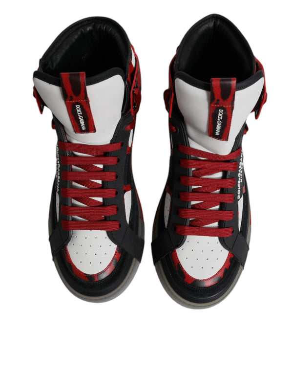 Multicolor Leder High Top Sneakers Schuhe