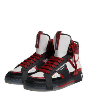 Multicolor Leder High Top Sneakers Schuhe