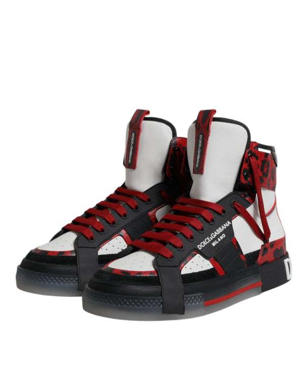 Multicolor Leder High Top Sneakers Schuhe