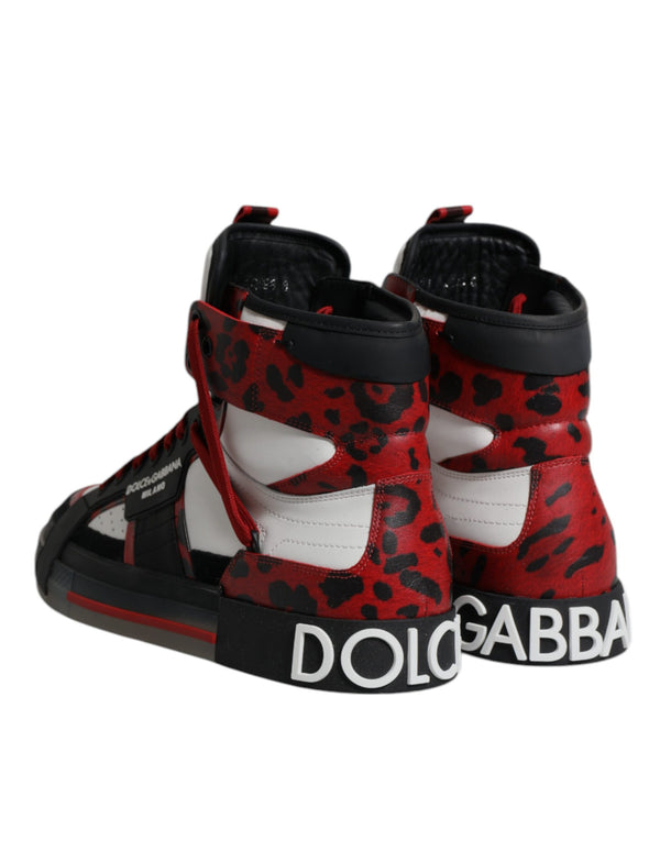 Multicolor Leder High Top Sneakers Schuhe