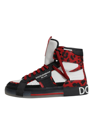Multicolor Leder High Top Sneakers Schuhe