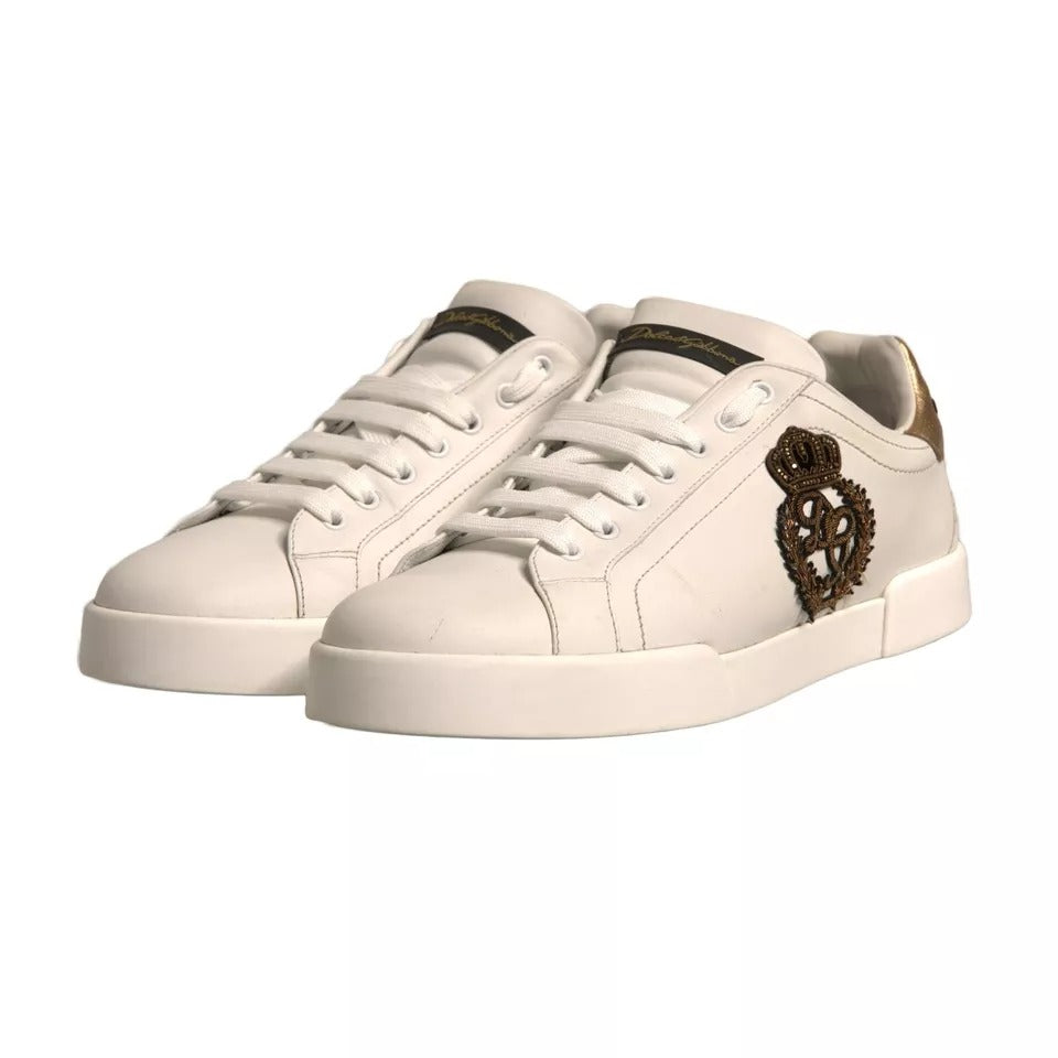 Weiß Crown Patch Portofino Turnschuhe Schuhe