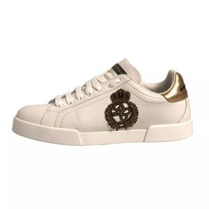 Weiß Crown Patch Portofino Turnschuhe Schuhe