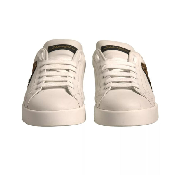 Weiß Crown Patch Portofino Turnschuhe Schuhe