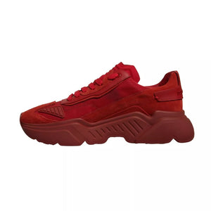 Rote Leder Daymaster Low Top Sneakers Schuhe