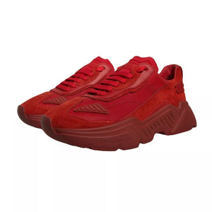 Rote Leder Daymaster Low Top Sneakers Schuhe
