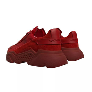 Rote Leder Daymaster Low Top Sneakers Schuhe