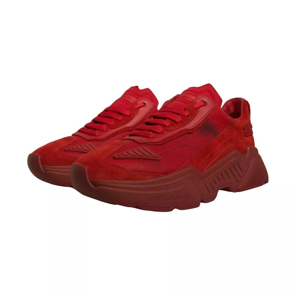 Rote Leder Daymaster Low Top Sneakers Schuhe