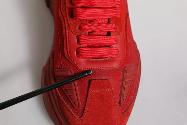 Rote Leder Daymaster Low Top Sneakers Schuhe