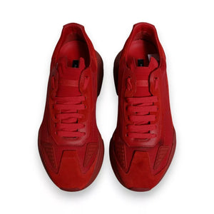 Rote Leder Daymaster Low Top Sneakers Schuhe